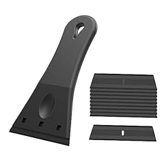 EHDIS Raschietto con 10 Lame in Plastica(versione aggiornata), con Maniglia grande e 3inch Lame, per Cucina e casa, per Rimozione Adesivo in plastica, Rimozione della Colla in Vinile, Nero