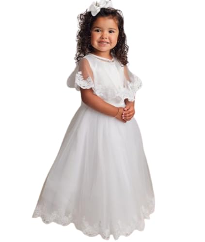 Robe longue pour filles en broderie luxueuse et finitions haute couture