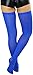 ToBeInStyle Women's Nylon Thigh High Schoolgirl Opaque Stockings (Blue)