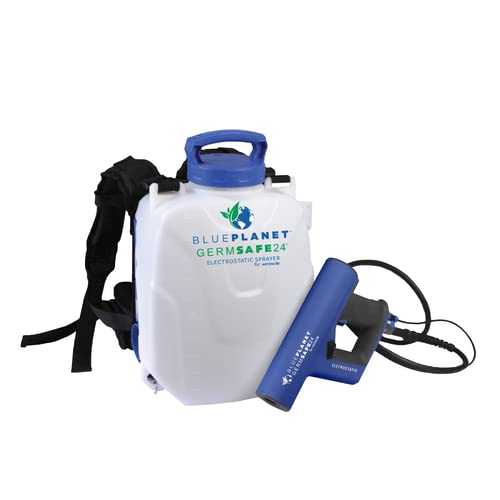 Blueplanet GermSafe24 Electrostatic Backpack Sprayer - Disinfectant Cleaning Machine Lithium-Ion Battery Powered Sprayer | 2.5 Gallon Tank