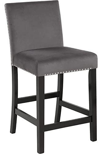 New Classic Furniture Celeste Faux Marble Counter Dining Table With Four Chairs, 5-Piece, Gray #TOP6