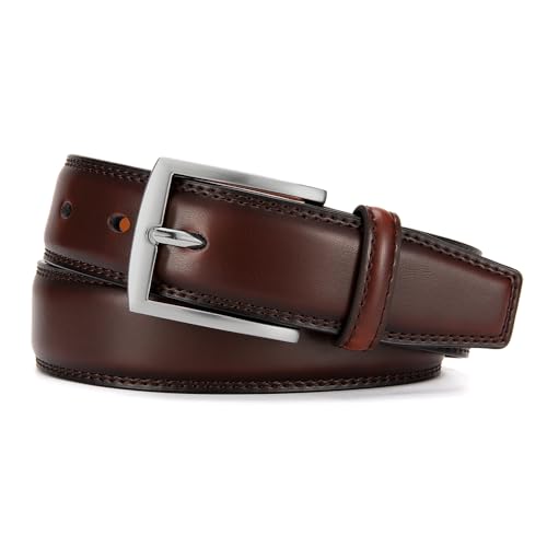 Image of DOOPAI Mens Dress Belt - Genuine Leather Dress Belts For Men,Casual Suit Jeans Belt-Single Prong Buckle black belt