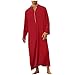 RTTUIOP Thobe for Men Long Sleeve Kaftan Muslim Men Clothing Islamic Saudi Arab Caftans Ethnic Middle East Kurta Prayer Ramadan Robes Dubai Thobe Abaya Dress Clergy Robes Nightgown