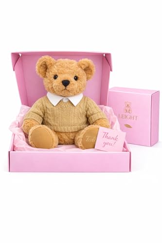 LEIGHT Orsacchiotto di Peluche Morbido con Maglione – 35 cm