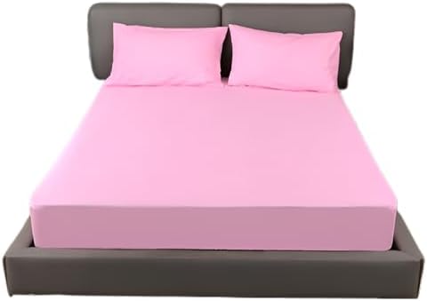 Fitted Sheet 40CM Deep Bed Sheet Double Size 137X190CM Purple Hotel Quality Poly Cotton (Purple, Double)