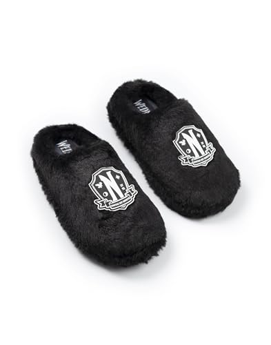 Mules Wednesday fille noires pour la maison et moments cocooning moelleux