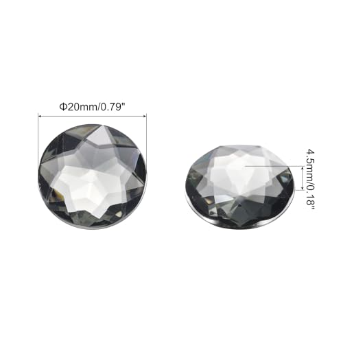 Image of MECCANIXITY Flat Back Round Acrylic Rhinestones,20mm Grey Flatback Crystal Rhinestones for Crafts Clothes Shoes DIY Decoration Gifts 50Pcs