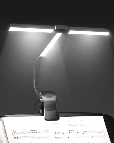 TobeBright Lampe de Pupitre de Musique Ultra-Large 36CM, Super-Lumineux 57 LEDs, 4 Couleurs x 3 Luminosités, Lampe de Piano Pliable en Forme-T pour Partitions...