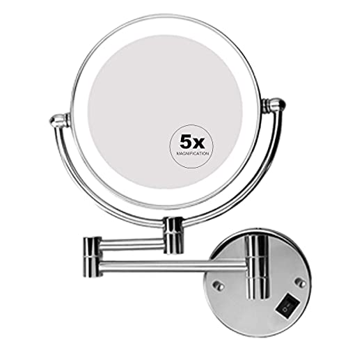 Miroir maquillage mural LED grossissant miroir cosmétique double face - 2