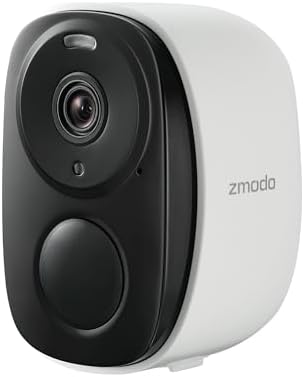 Zmodo Security Camera Wireless Indoor Outdoor, Rechargeable Battery Powered, 100° view 1080P HD Color Night Vision, AI Motion Detection, 2-Way Audio, IP65 Waterproof Cloud/SD Storage, Works with Alexa