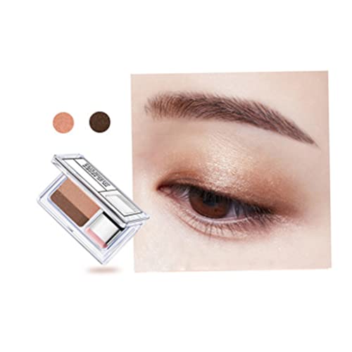 Curckua 1Pc Lazy Eyeshadow Long Lasting Waterproof Eyeshadow Two-Tone Glitter Gradient Eye Shadow Palette Easy Quick Makeup Eyeshadow Set With Brush(02#) #TOP3