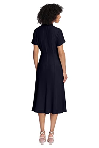 Maggy London Women's Sophisticated Twist Neck Detail Dress Workwear Office Career Occasion Event Guest of3