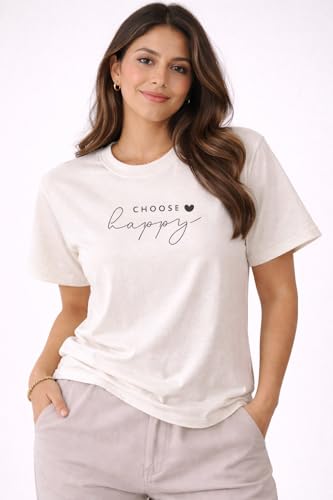 Image of Women's Cotton T-Shirt | Over Sized Fit Half Sleeve | 100% Cotton Women T Shirt | Aesthetic Summer Wear