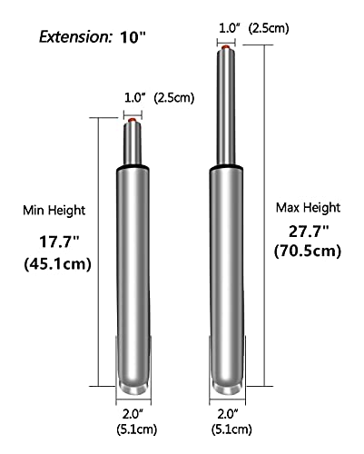 Image of 18 inch to 28 inch Long Adjustable Gas Lift Cylinder Tube for Bar Stool Drafting Chair Replacement Parts,Heavy Duty Hydraulic Pneumatic Cylinder Shock Piston