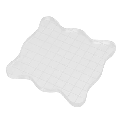 Baxnore Juego de Almohadillas de Bloques de Acrílico Súper Transparente Herramienta de Estampado de Alta Transparencia con Líneas de Rejilla para Hacer Tarjetas Scrapbooking Manual (7,5 * 7,5 cm)