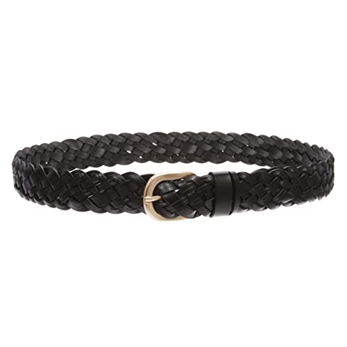 Women's 1 1/2" (38mm) Braided Woven Vintage Cowhide Full Grain Leather Belt2
