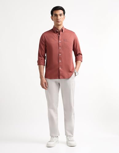 Image of Arrow Striped Slim Fit Mens Casual Shirts - 100% Cotton, Breathable & Comfortable, Full Sleeves Shirts for Men