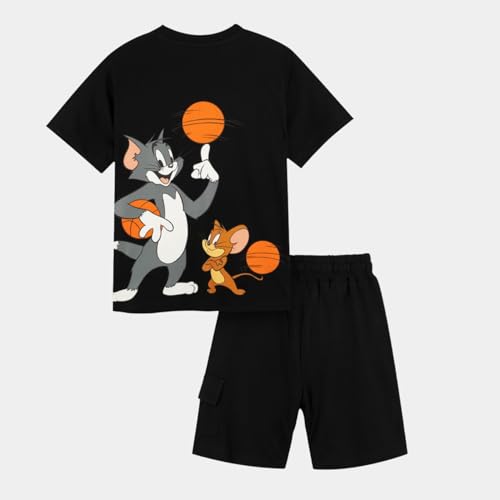 Image of Nap Chief Kids Cotton Official Tom & Jerry Co ord Set for Boys & Girls, T Shirt and Shorts for Casual Wear