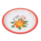 Lurrose Bandeja para Servir Esmaltada Retro 30 Cm Multifuncional para Hogar y Banquetes Plato Grande para Comida y Fruta Estilo Antiguo