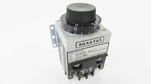 AGASTAT 7012AC 10A 120V 1.5-15 SEC 60Hz Time Delay Relay DPDT