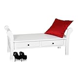 bank antik klein Moderner Landhausstil Melko Sitzbank-Kommode Landhaus mit 2 Schubladen in weiß 47 x 108,5 x 40 cm (H x B x T)