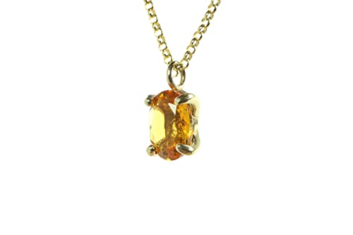 Collier de citrine pendentif ovale or 18K pour femme