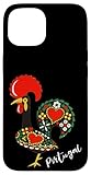 Installation facile Galo de Barcelos Design Coq Portugais Coque pour iPhone 15