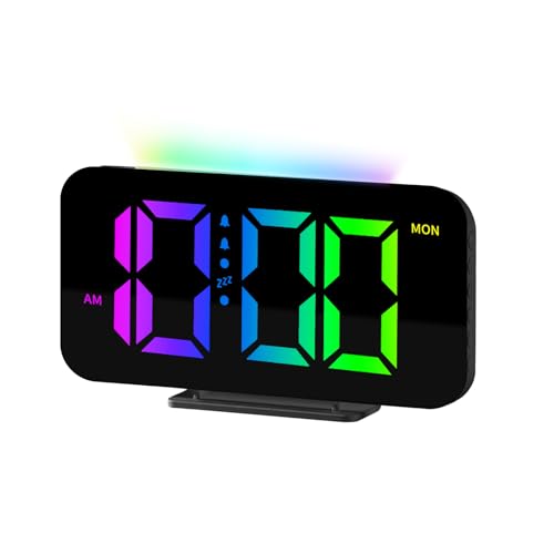 Alarm Clock Bedside Digital Clock for Bedroom Kids Alarm Clock with RGB Led Display,10 Modes RGB Night Light,Dual Alarm Clocks,USB Charging Port,3 Volumes,5 Dimmers 12/24H,Power-Off Memory Desk Clock