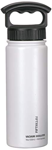 Fifty/Fifty 34oz - Winter White Bottle-3 Finger Grip Cap