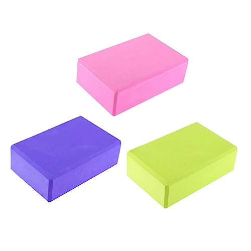BESPORTBLE 3pcs Yoga Block Brick Eva Blocks for Exercise Body Fitness Training Supportive Slip-resistant Yoga Pilates Gym Random