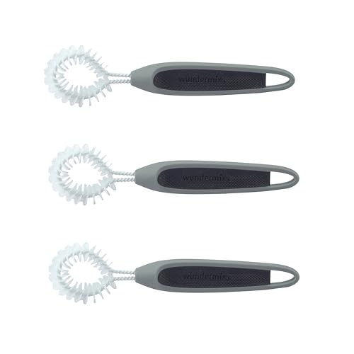 Wundermix - WunderBrush® Omega Reinigungsbürste für Gehäuse deiner Küchenmaschine (3er Set, Grau) • Reinigungsbürste für Gehäuse • Gehäuse Spülbürste