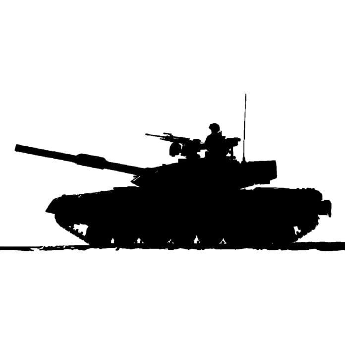'Army Tank Silhouette' Rubber Stamp - Unmounted Design for Crafting & Scrapbooking, A8 (RS00054636)