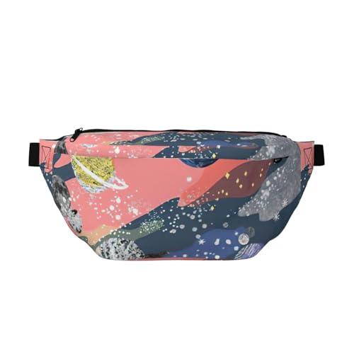 Sac banane de course à pied imprimé planète avec sangle réglable