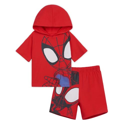 Marvel Spidey and His Amazing Friends Little Boys Pullover Hoodie and French Terry Shorts Red Spiderman 6 - image 1
