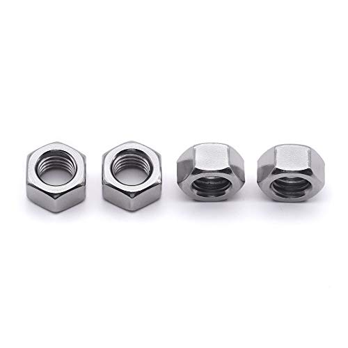 5/16-18 Stainless Steel Finished Hex Nut, 304 Stainless Steel 18-8 Hexagon Nut, Bright Finish, Full Thread, Asme B18.2.2, 25 Of Pack #TOP5