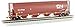 Canadian 4-Bay Cylindrical Grain Hopper with Flashing End of Train Device Canadian National (Oxide Red) - HO Scale