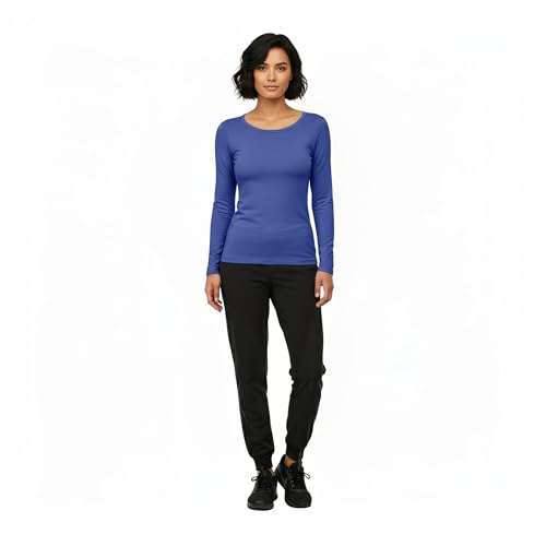 Image of Natural Uniforms Women's Long Sleeve Underscrub T-Shirt - Cotton Blend Scrub Base Layer for Nurses & Medical Professionals