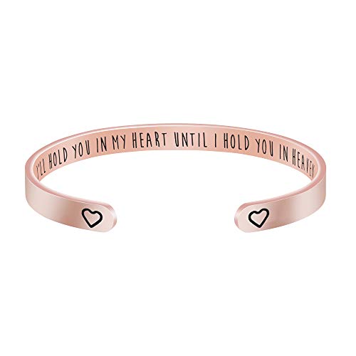 Yiyang Bracelets for Women Inspirational Rose Gold Cuff Bangle Bracelet for Men Teen Girls Stainless Steel Jewelry Christmas Birthday Friendship Gifts for Her BFF Mom