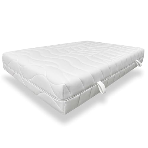 MOMMY CONFORT – Colchon Muelles Ensacados 135x190 Lavable + Sabana Bajera – Firmeza Media – Desenfundable y Lavable – Altura 20 cm – Espuma HR + Muelles Ensacados con 7 Zonas de Confort – Oeko-Tex