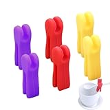 6 Pcs Utensil Pot Clip Universal Silicone Pot Spoon Holder Heat Resistance Non-Slip Spoon Rest for Kitchen