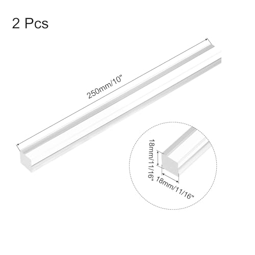 Image of MECCANIXITY 2pcs Acrylic Square Rods 11 /16 inch x 10 inch Clear Acrylic Dowel Rods Sticks Acrylic Plastic Sticks Strip for DIY Crafts Lighting Gardening Decorations - 18mm x 250mm