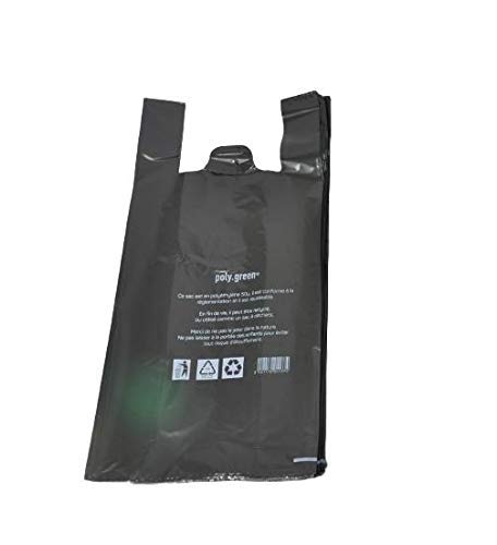 Sac de course a bretelle noir 50 micros réutilisable 45x26 cm