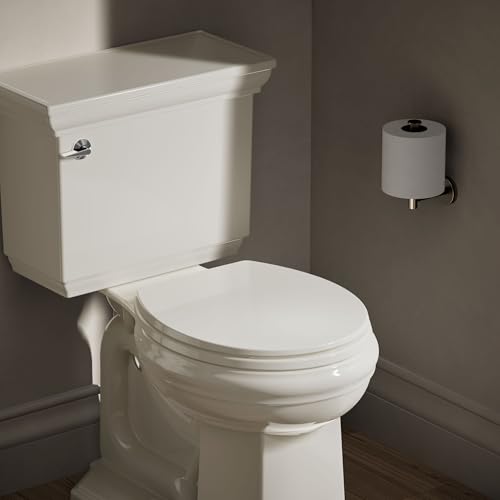 Image of KOHLER K-4775-96 Brevia Round Toilet Seat with Quick-Release Hinges And Quick-Attach Hardware For Easy Clean, Biscuit