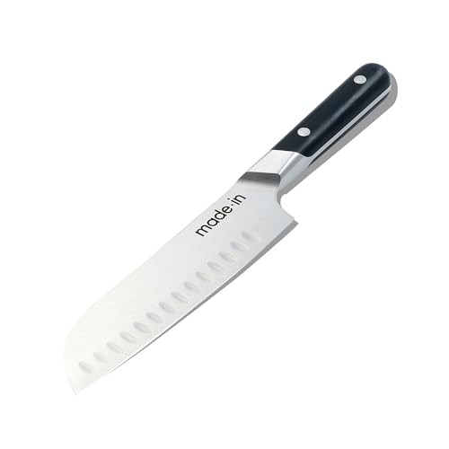 Made In Cookware - 7" Santoku Knife - Crafted in France - Full Tang With Truffle Black Handle
