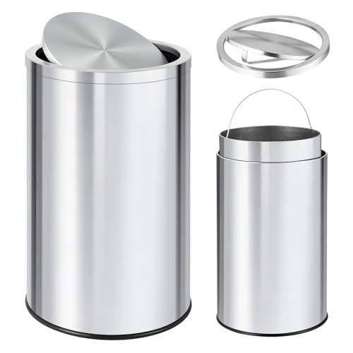 Caneca de Basura de Acero Inoxidable 50L con Tapa Basculante miniatura 3