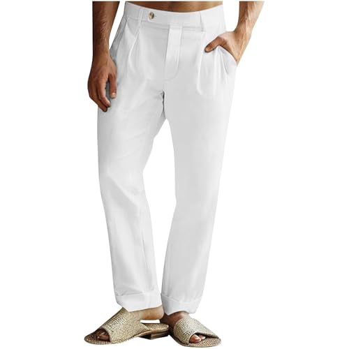 Men's Suit Pants Botton Up Fashion Solid Color Casual Pocket Trousers Straight Leg Pants Dinner Causal Trousers