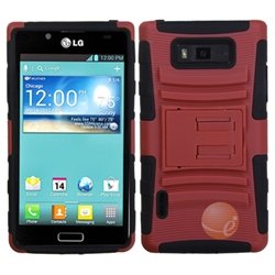 ASMYNA Red/Black Advanced Armor Stand Protector Cover Compatible With LG US730 (Splendor), 730 (Venice)