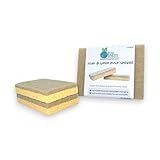 🌱 Un paquete de 2 esponjas de limpieza duraderas y a base de plantas. Ideal para usar en sartenes antiadherentes