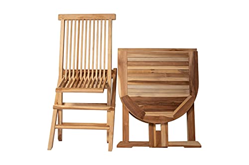 SAM Balkontisch Manoi, Teakholz massiv, klappbarer Gartentisch, 120 x 60 cm oval, Klapptisch für Balkon, Terrasse und… – Bild 6