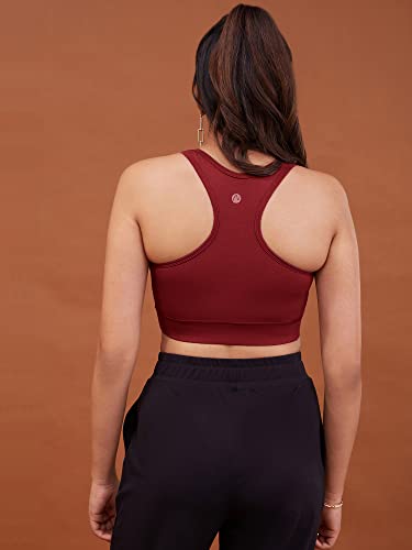 Image of NYKD Women's Everyday Cotton Padded Sports Bra for Gym /Running /Workout Full Support | Removable Pads | Wirefree | Full Coverage | Stretchable - NYK059
